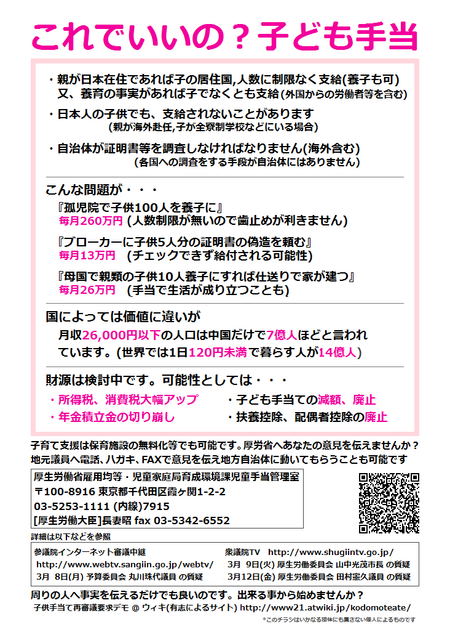 これでいいの?子ども手当 これでいいの?子ども手当